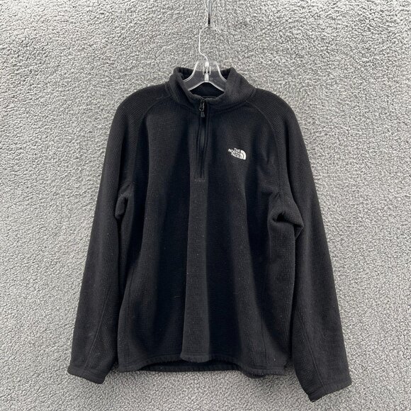 The North Face Quarter Zip Pull Over Jacket Mens Large Black * - Picture 1 of 7